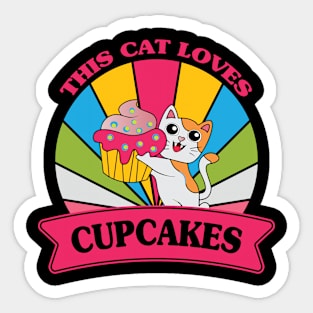 THIS CAT LOVES CUPCAKES Sticker